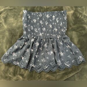 Floral Eyelet Women's Strapless Shirt